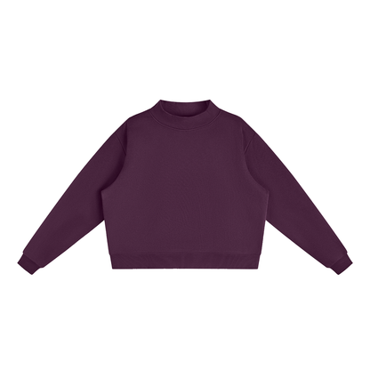 Women's Mock Neck Sweatshirt in Dark Purple, front