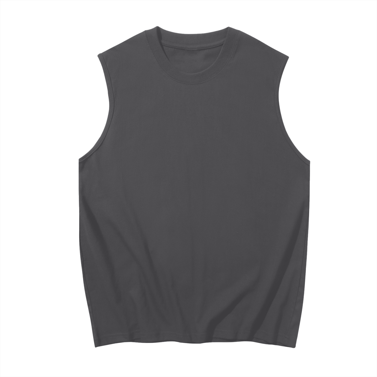 Men's Cotton Tank Top in Medium Grey, front