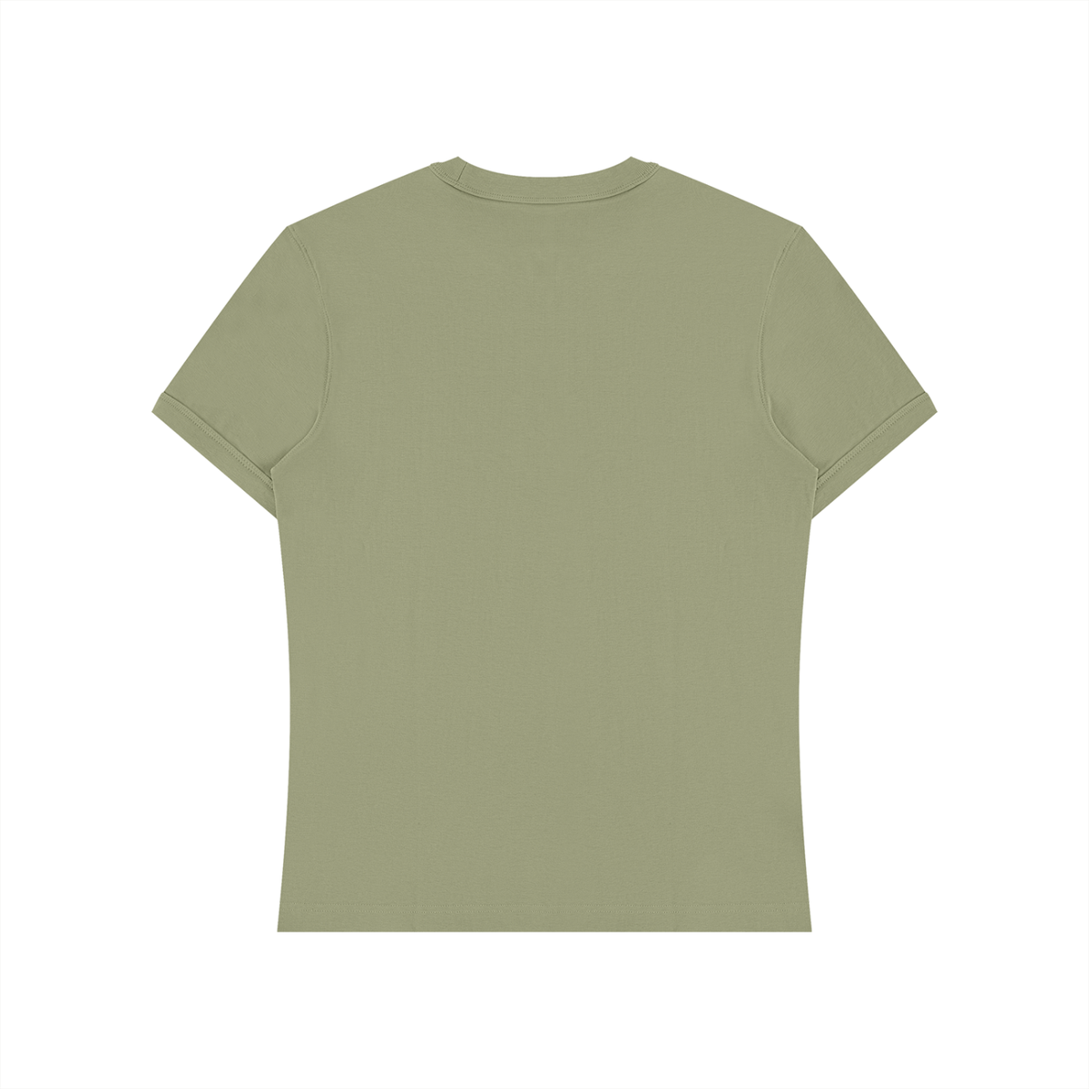 Slim Fit Stretch Tee in Army Green, back