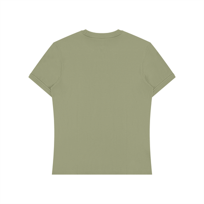 Slim Fit Stretch Tee in Army Green, back