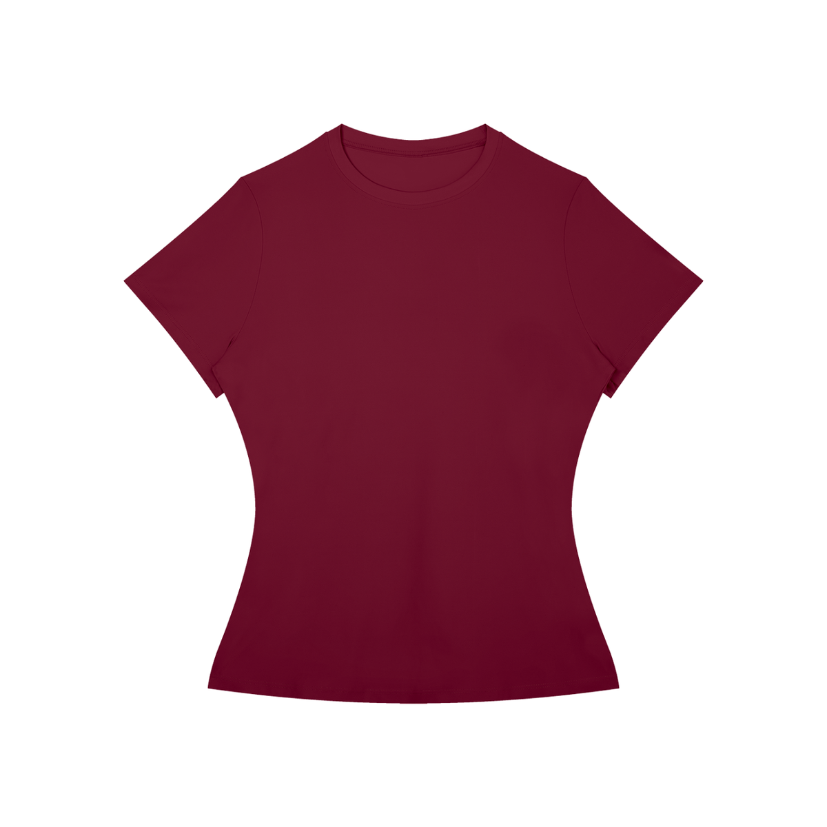 Women's Fitted Training Tee in Wine Red, front