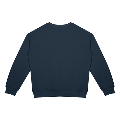 Drop Shoulder Crew Sweatshirt in Navy, back