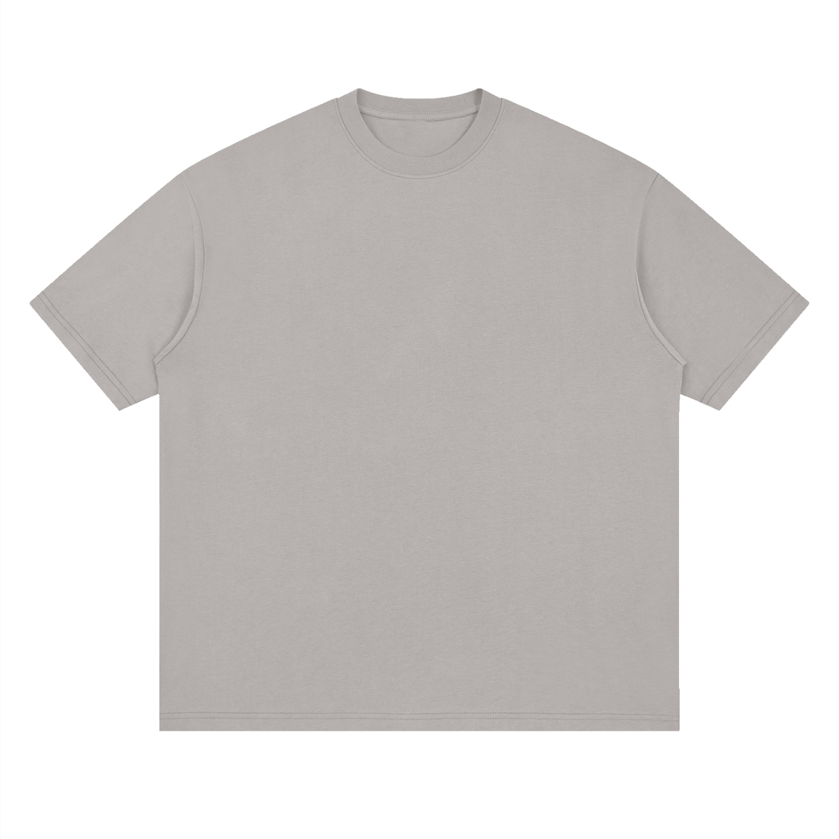 Oversized Drop Shoulder Tee in Light Grey, front