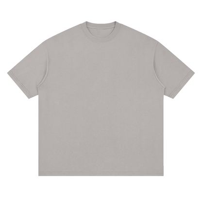 Oversized Drop Shoulder Tee in Light Grey, front