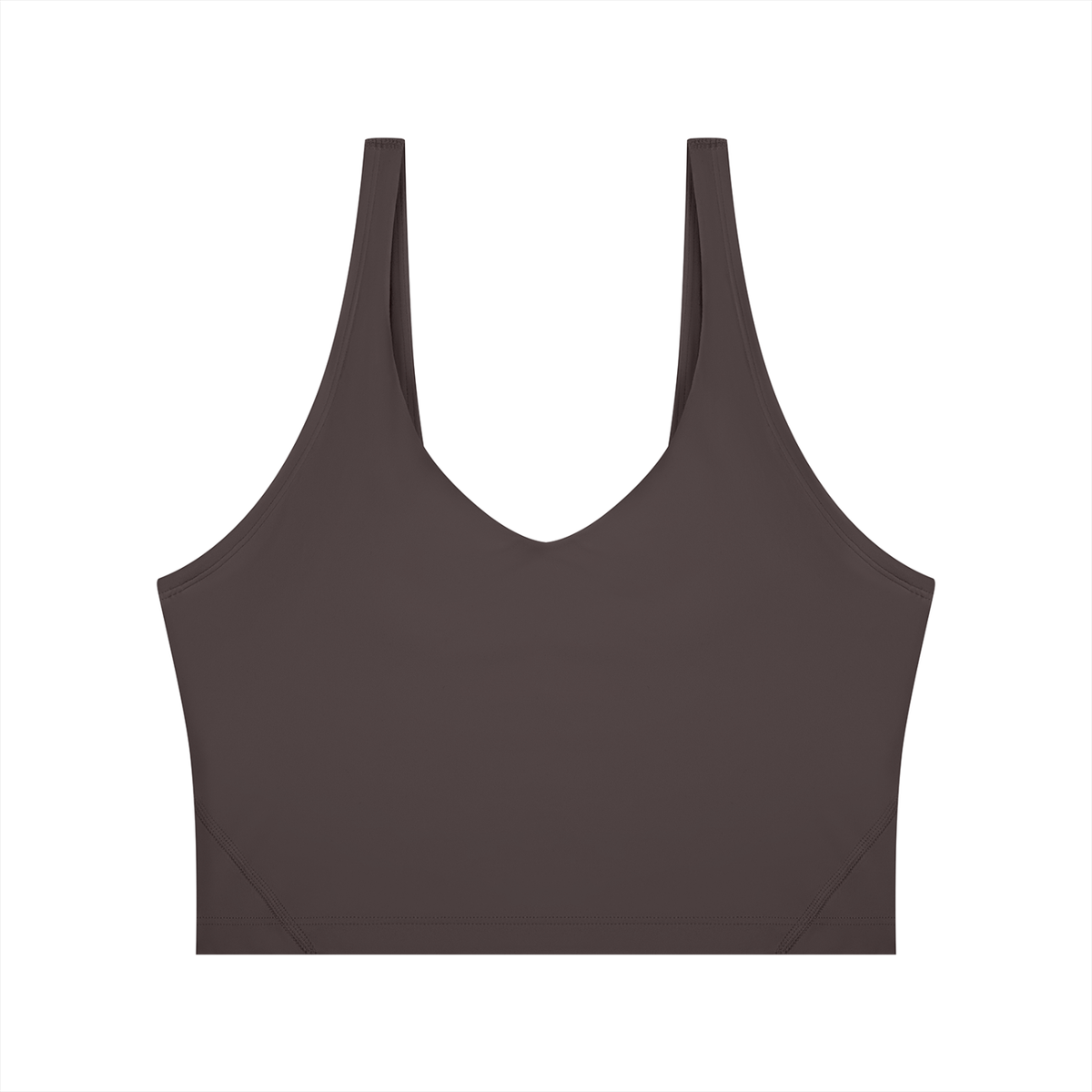Cropped Yoga Tank in Dark Brown, front