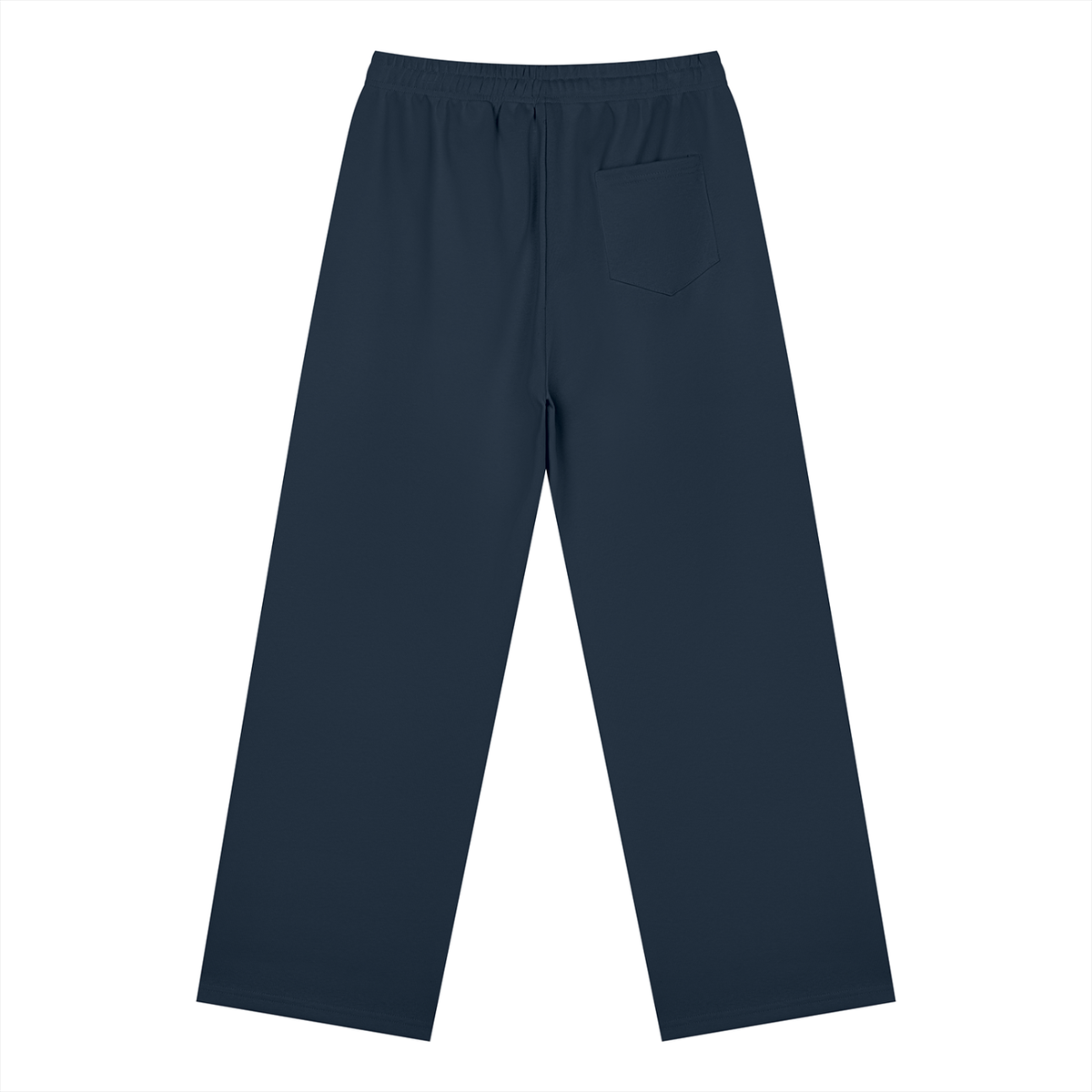 Straight Leg Fleece Track Pants in Navy, back