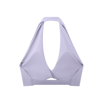 Halter Sports Bra in Purple, back