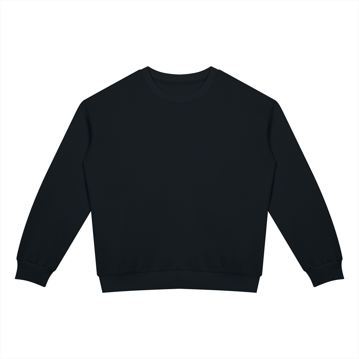 Drop Shoulder Crew Sweatshirt in Black, front