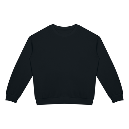 Drop Shoulder Crew Sweatshirt in Black, front