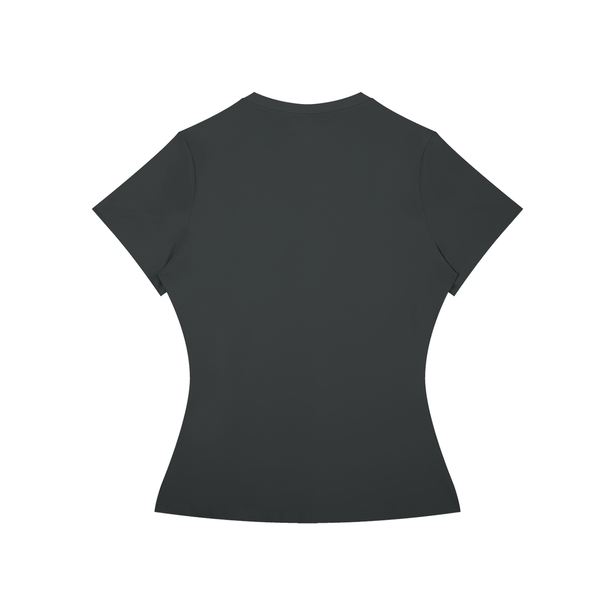 Women's Fitted Training Tee in Dark Grey, back