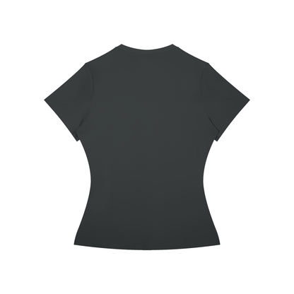 Women's Fitted Training Tee in Dark Grey, back