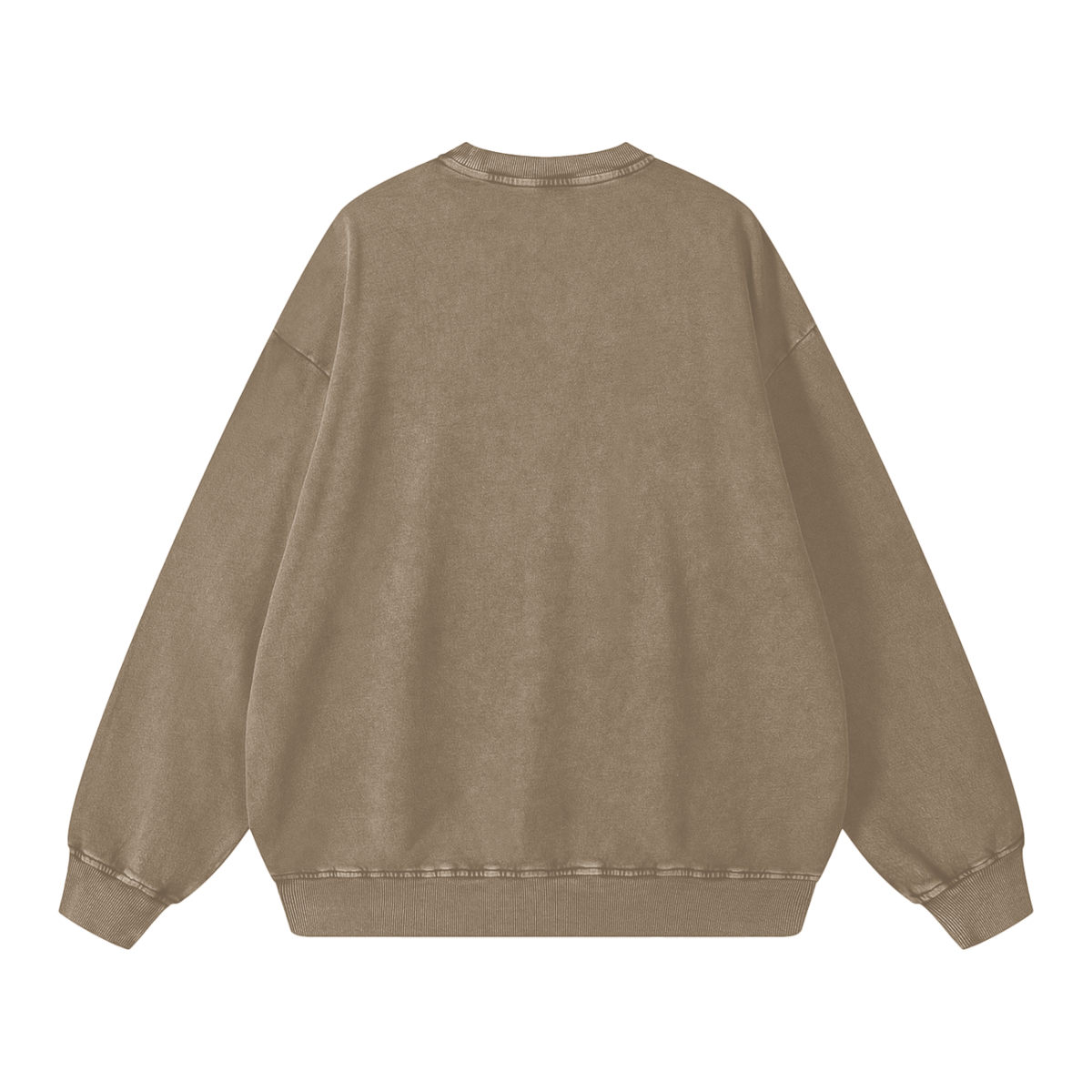 Snow Wash Oversized Crew in Stone Grey, back