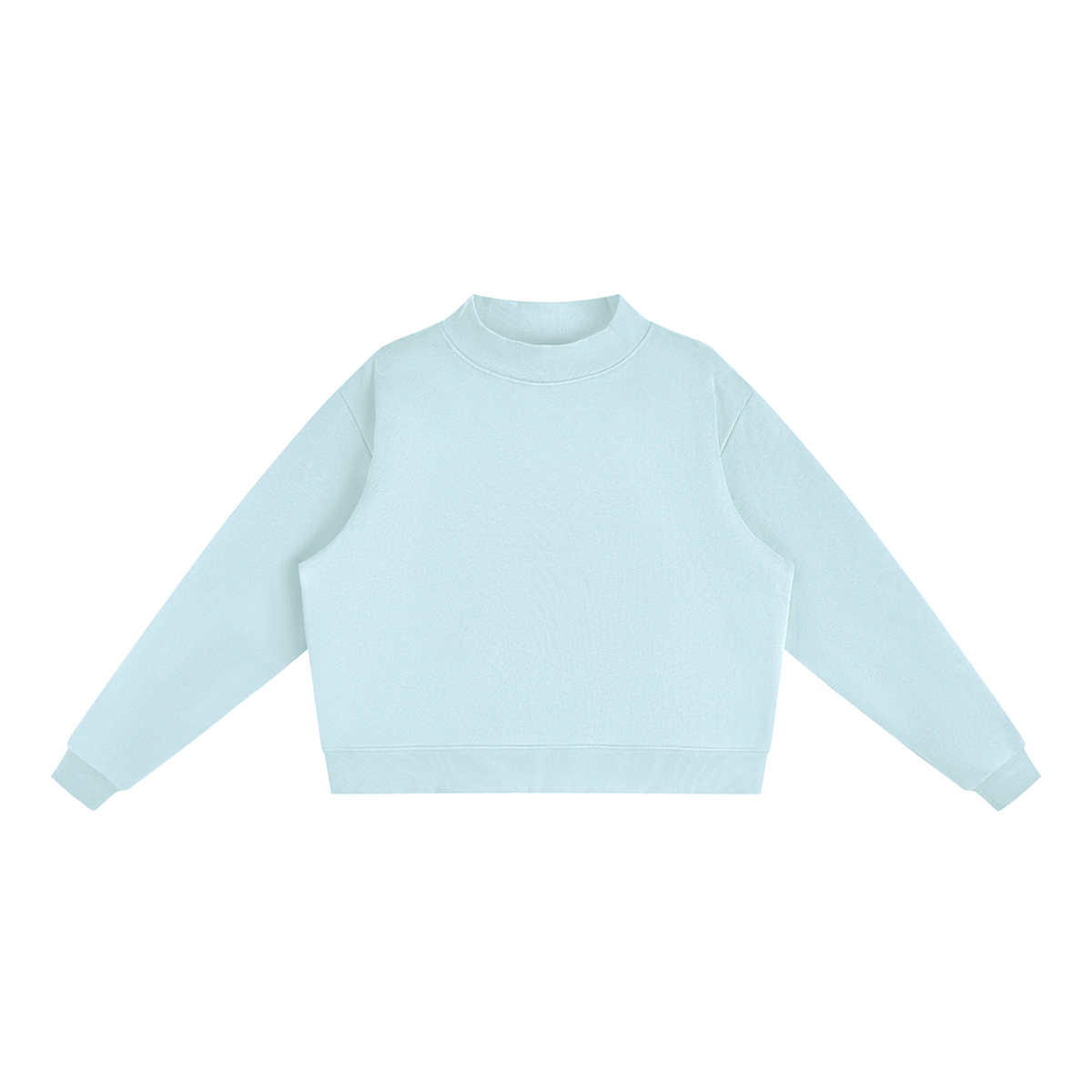 Women's Mock Neck Sweatshirt in Light Blue, front