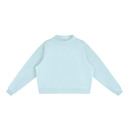 Women's Mock Neck Sweatshirt in Light Blue, front