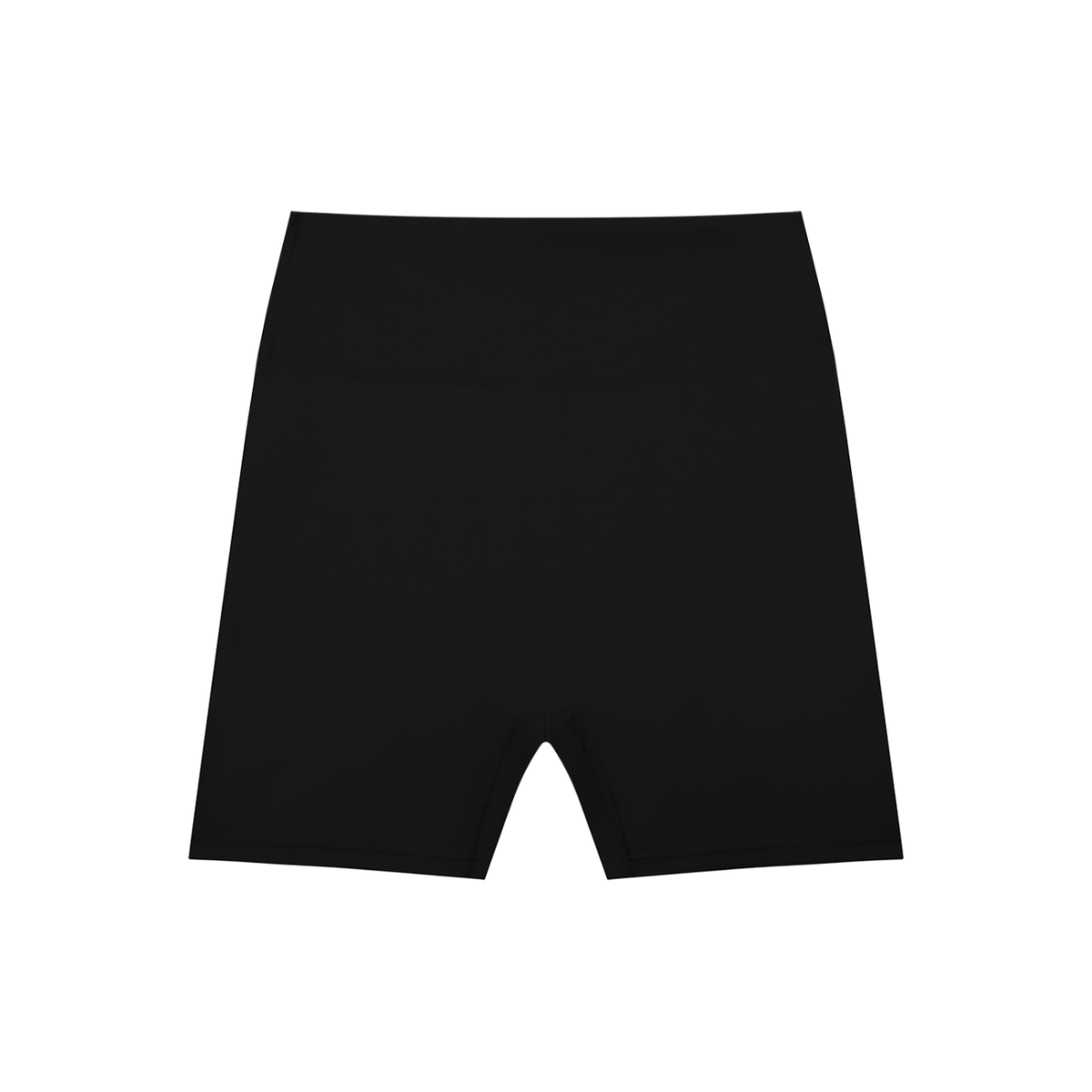 High Waisted Bike Shorts in Black, front