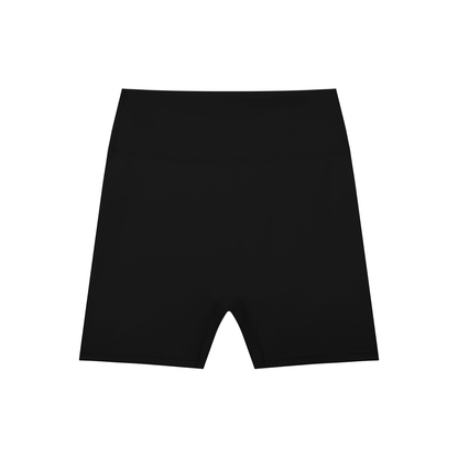 High Waisted Bike Shorts in Black, front