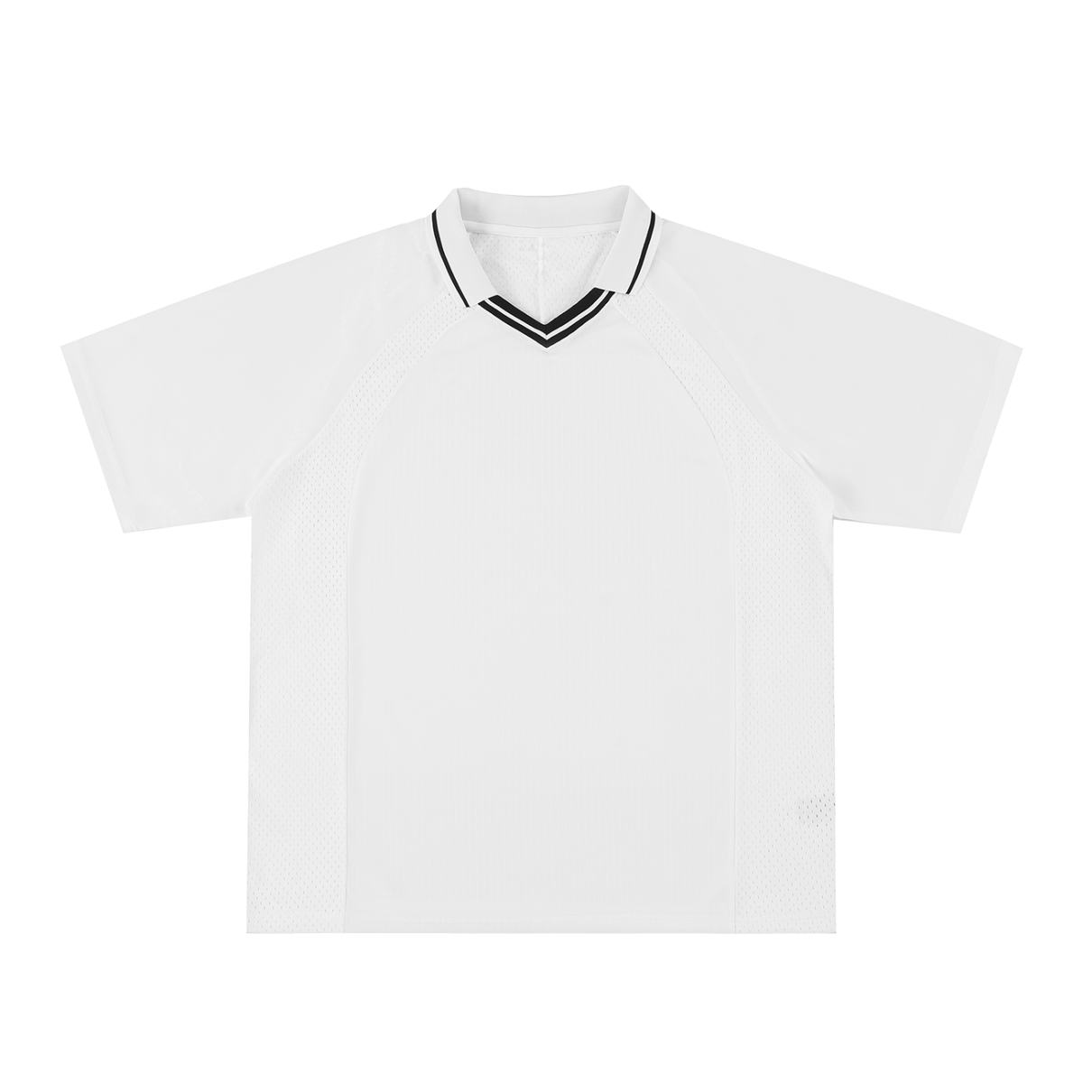 Striped Football Jersey in White, front