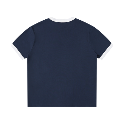Ringer Tee in Royal Blue with White, back