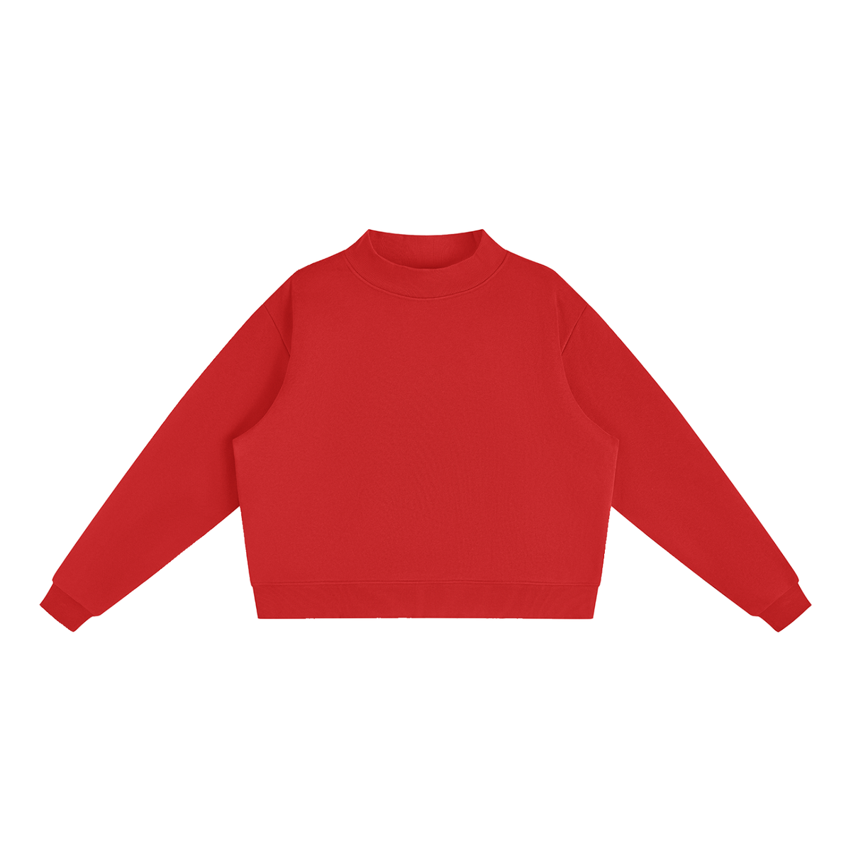 Women's Mock Neck Sweatshirt in Red, front