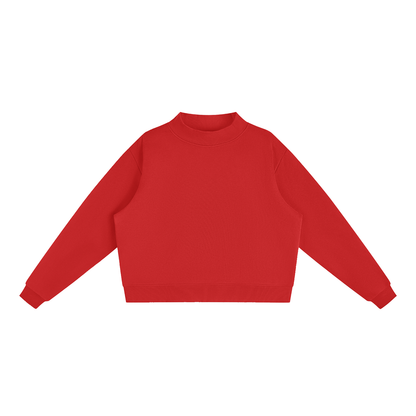 Women's Mock Neck Sweatshirt in Red, front