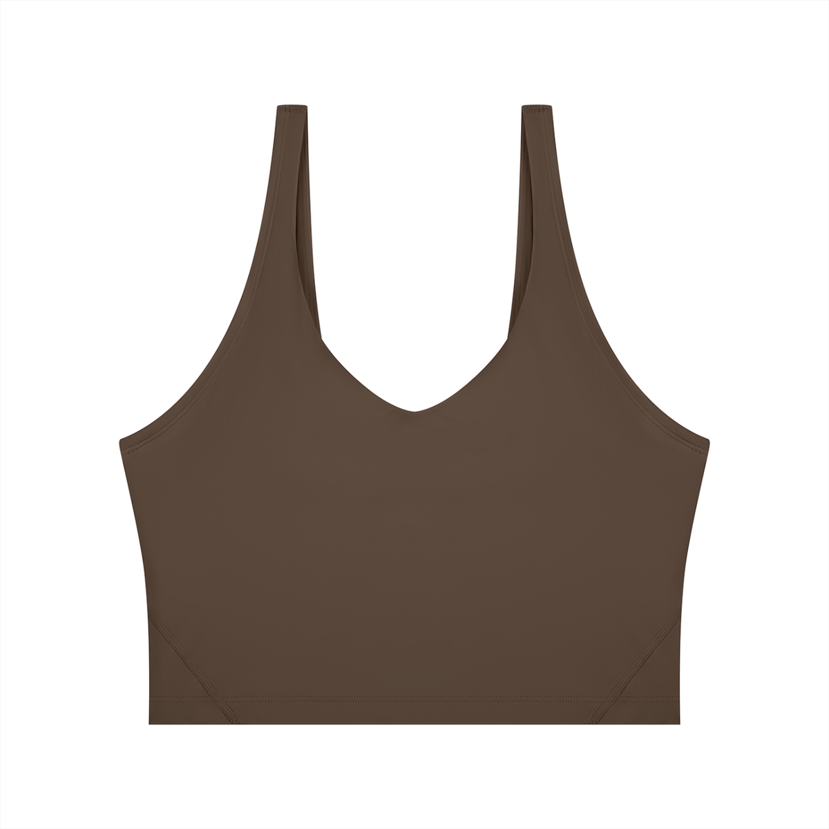 Cropped Yoga Tank in Coffee, front
