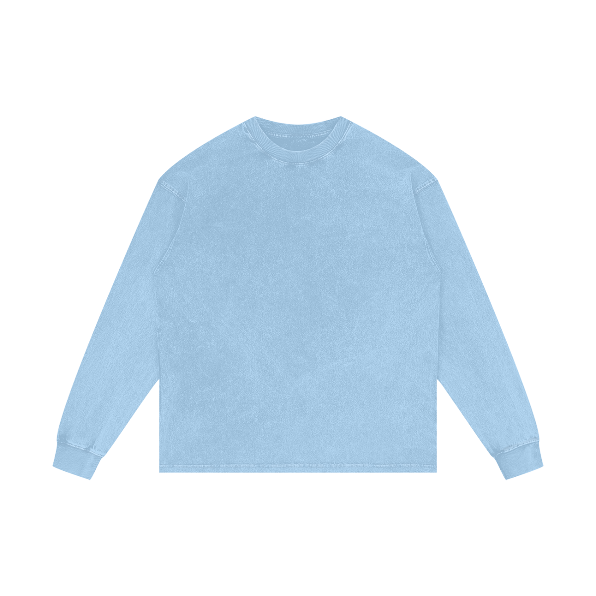 Acid Wash Long Sleeve Tee in Sky Blue, front