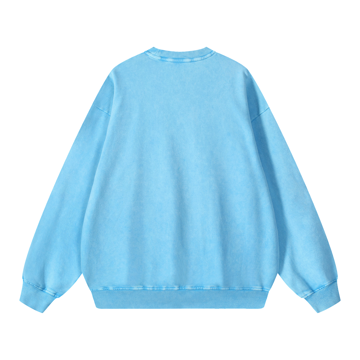 Snow Wash Oversized Crew in Sky Blue, back