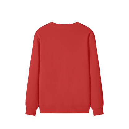 Classic Cotton Crew Sweatshirt in Red, back