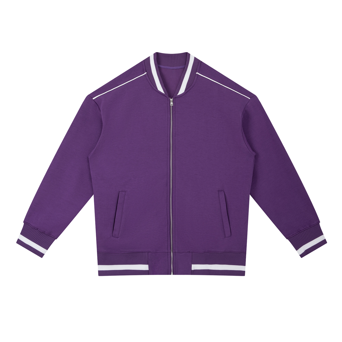 Contrast Piping Bomber Jacket