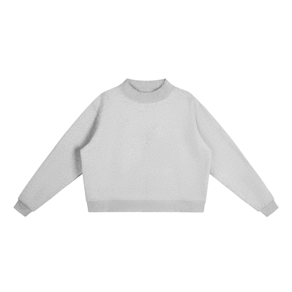 Women's Mock Neck Sweatshirt in Marl Grey, front