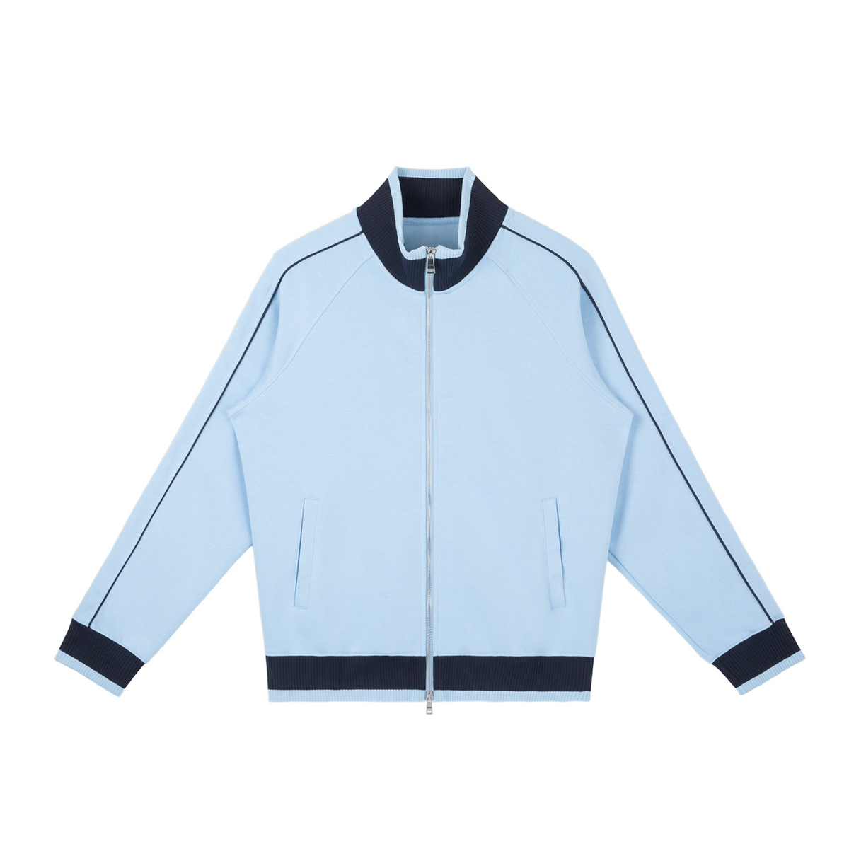 Colour Block Track Jacket in Sky Blue, front