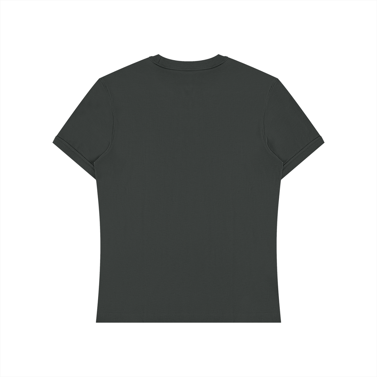 Slim Fit Stretch Tee in Dark Grey, back