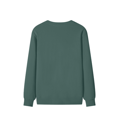 Classic Cotton Crew Sweatshirt in Olive Green, back