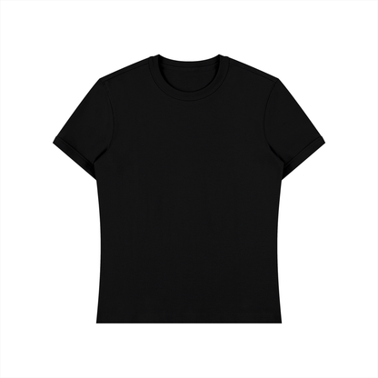 Slim Fit Stretch Tee in Black, front
