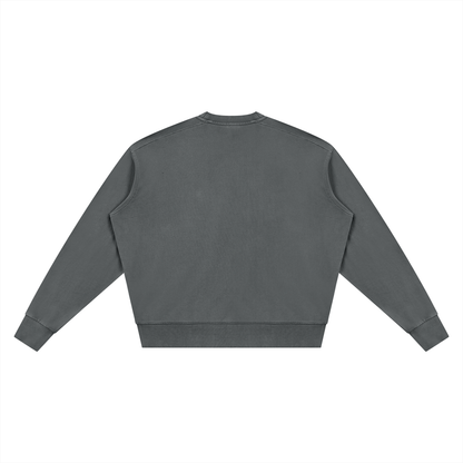 Vintage Wash Crew Sweatshirt in Dark Grey, back