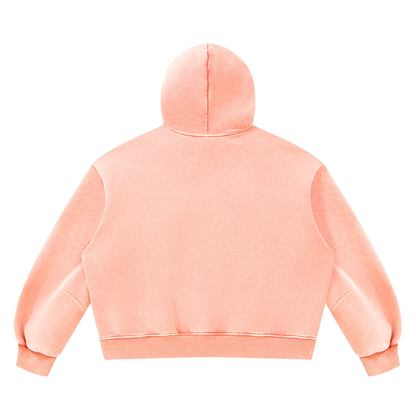 Vintage Wash Boxy Hoodie in Light Pink, back