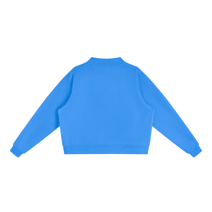 Women's Mock Neck Sweatshirt in Blue, back