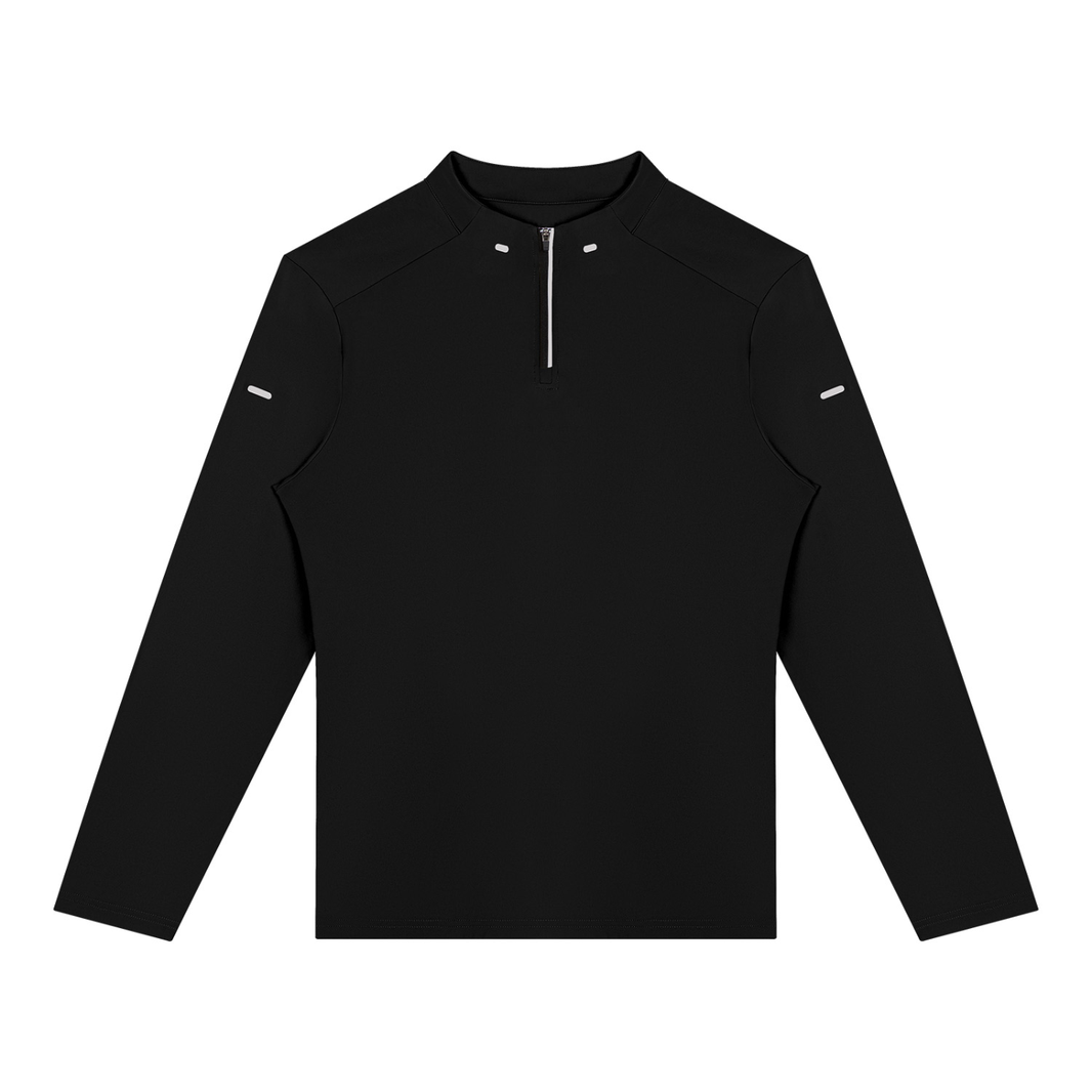 Quarter-Zip Training Top in Black, front