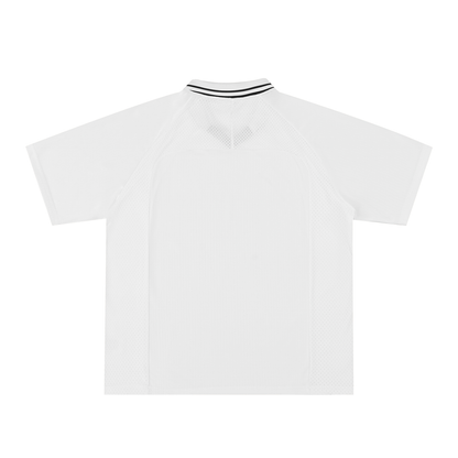 Striped Football Jersey in White, back