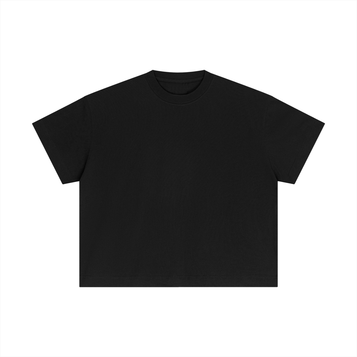 Essential Boxy Tee in Black, front
