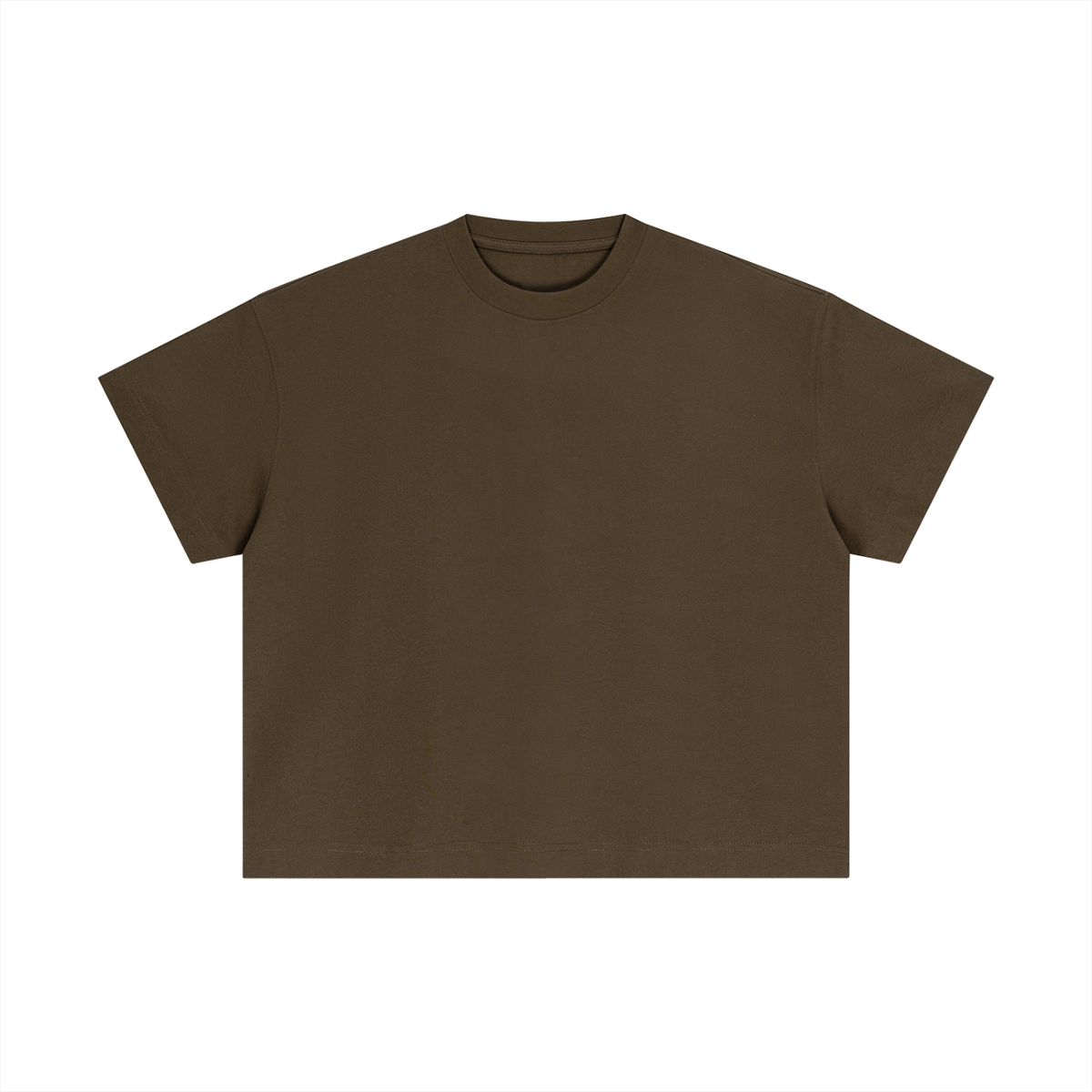 Essential Boxy Tee in Coffee, front