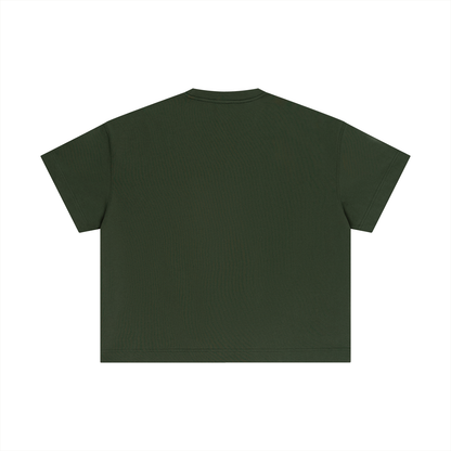 Essential Boxy Tee in Dark Green, back