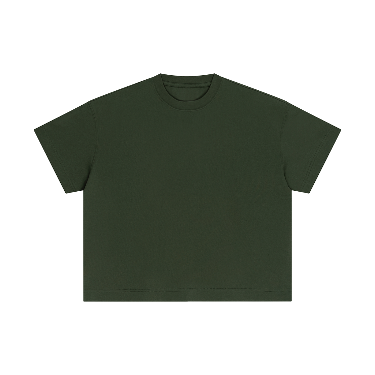 Essential Boxy Tee in Dark Green, front