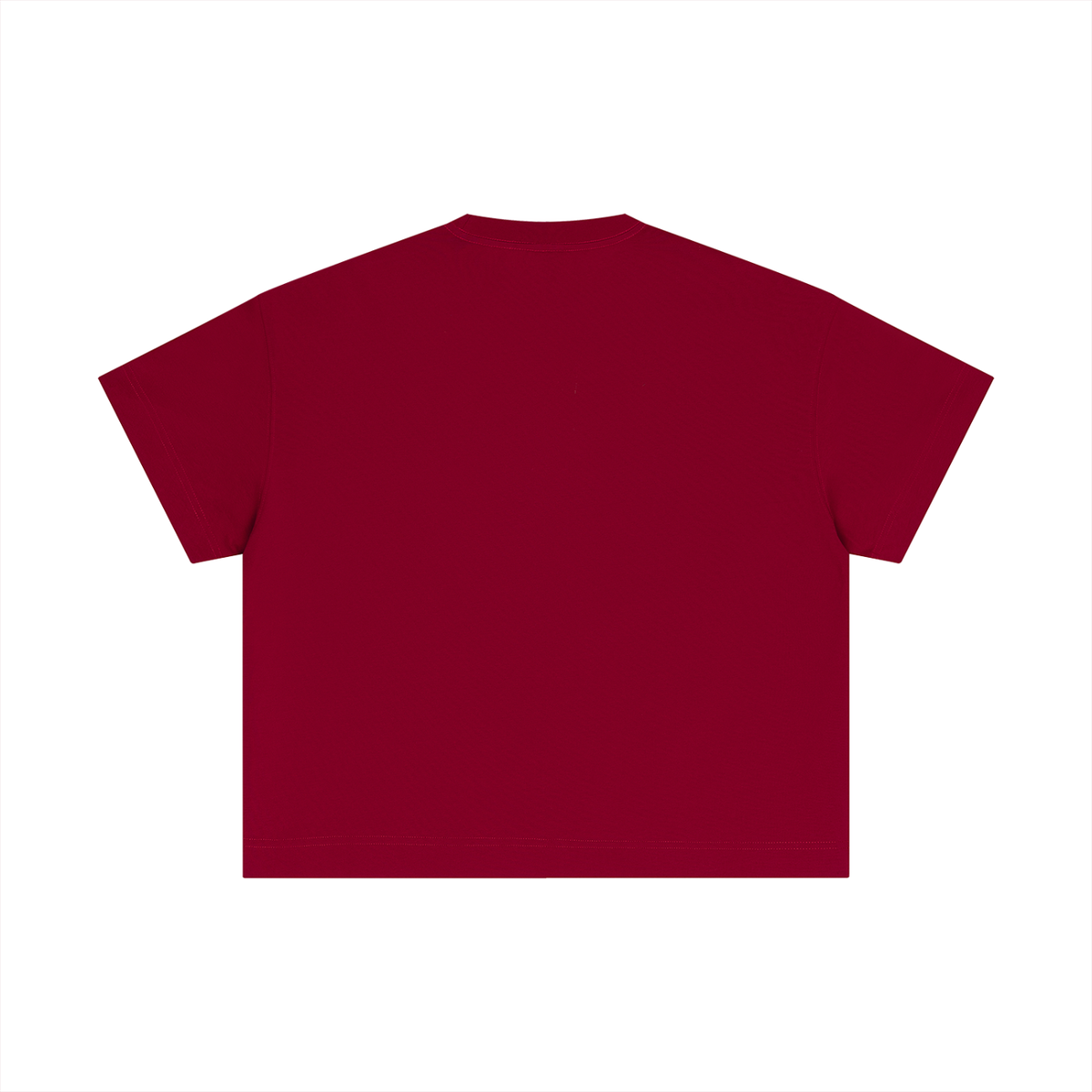 Essential Boxy Tee in Dark Red, back