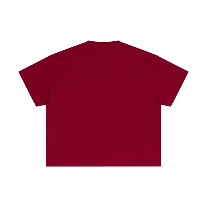 Essential Boxy Tee in Dark Red, back