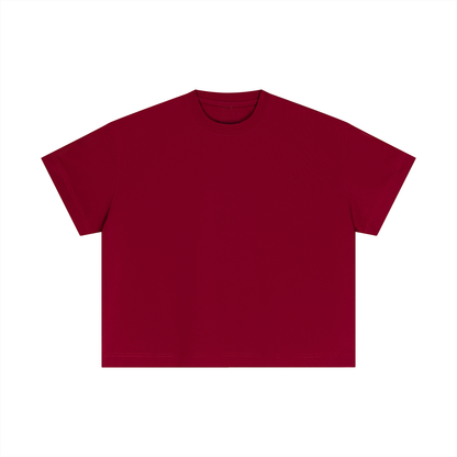 Essential Boxy Tee in Dark Red, front