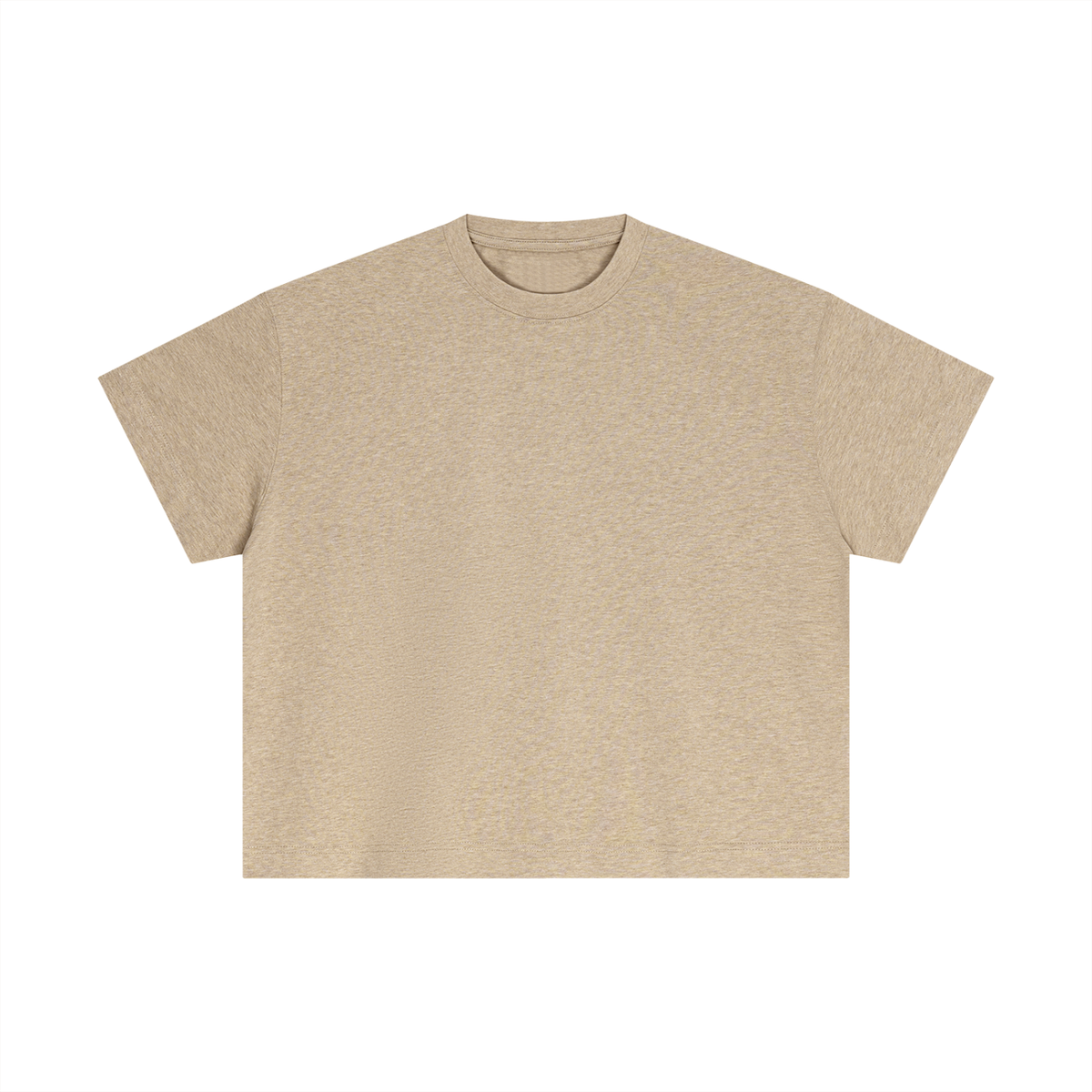 Essential Boxy Tee in Khaki, front