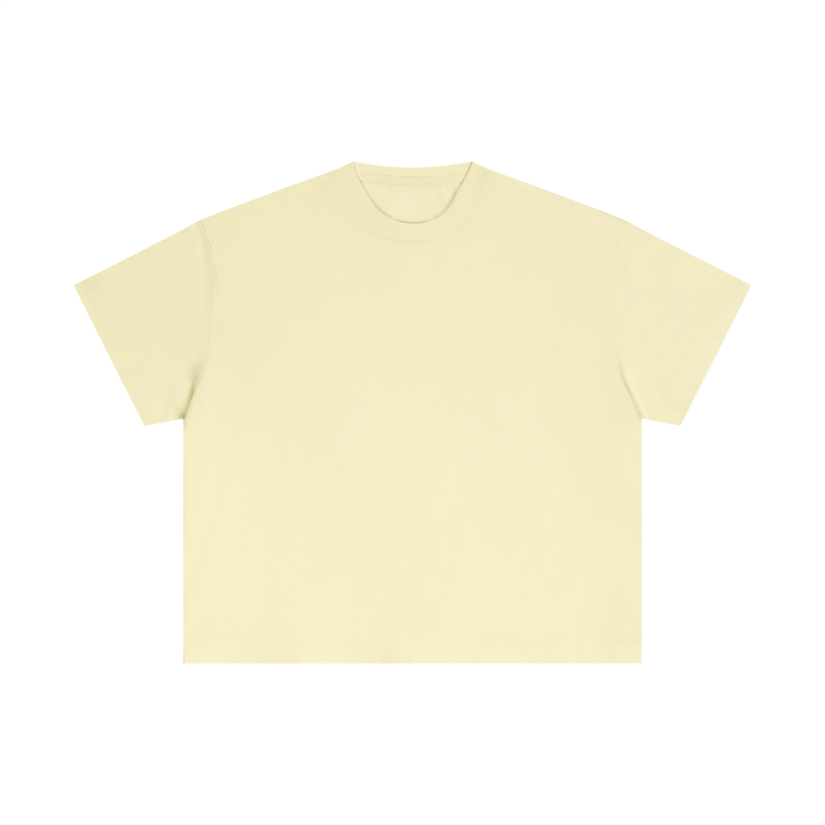 Essential Boxy Tee in Light Yellow, front