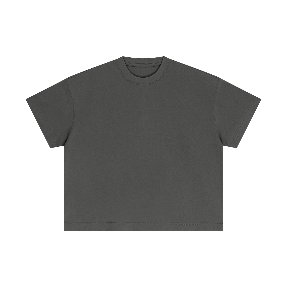 Essential Boxy Tee in Medium Grey, front