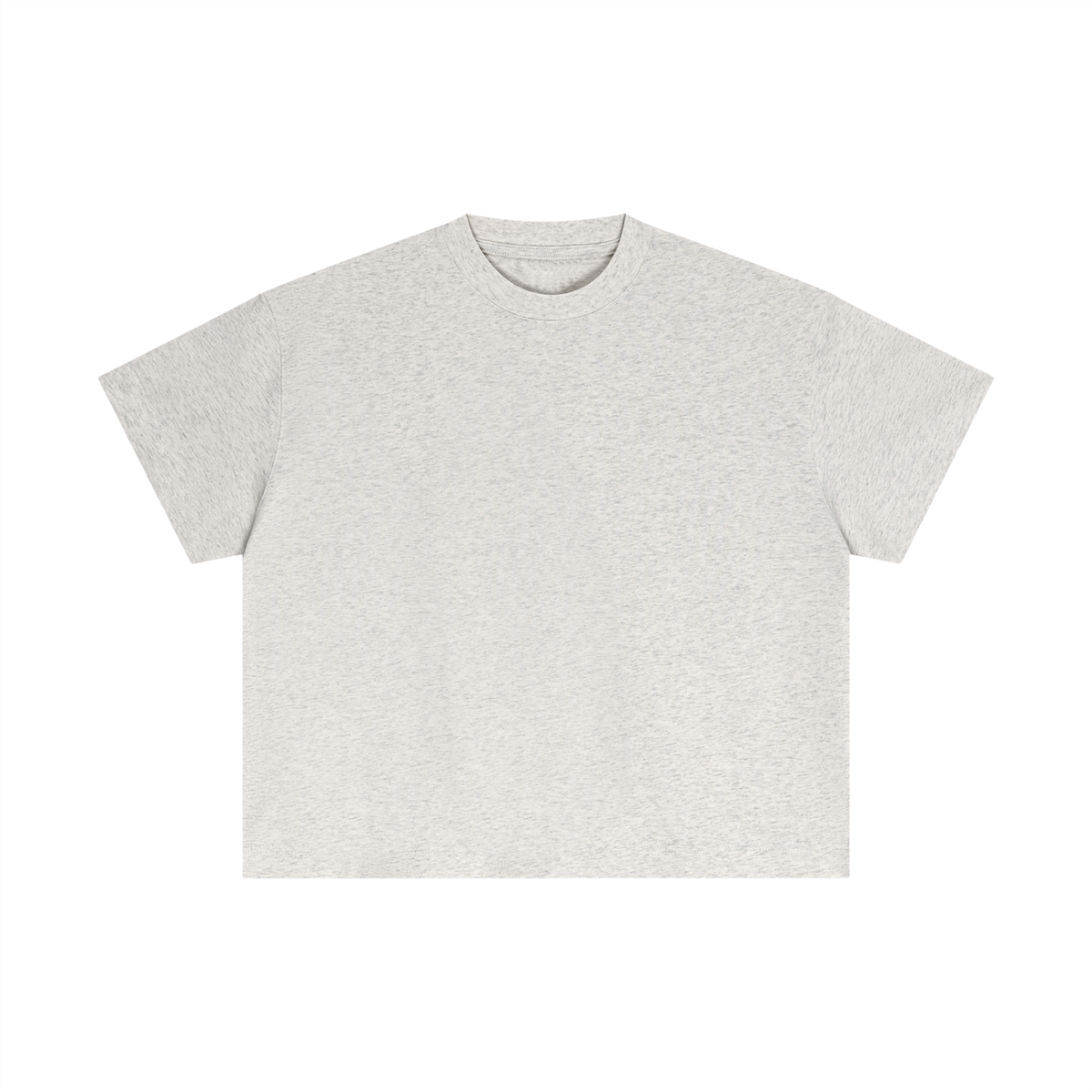 Essential Boxy Tee in Oat Grey, front